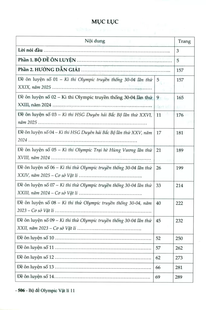 39+ ĐỀ OLYMPIC VẬT LÍ LỚP 11 (Dùng cho kì thi học sinh giỏi Olympic 30/04; Duyên hải Bắc bộ; Trại hè Hùng Vương; Trại hè Phương Nam…)